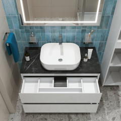 База под раковину подвесная BelBagno KRAFT-1000-2C-SO-BO Bianco Opaco