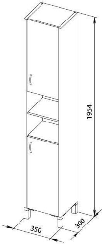 Шкаф-пенал для ванной Aquanet Донна 35 венге