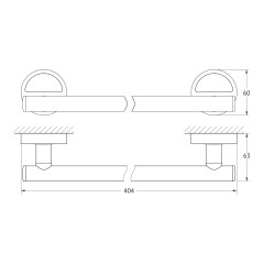 Штанга для полотенца 40 cm (хром) (FBS) LUX 030