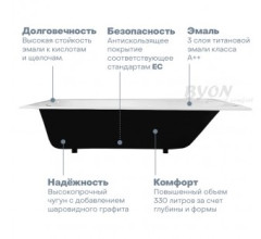 Чугунная ванна Byon B13 Maxi 180x80