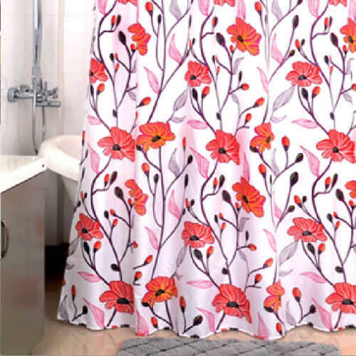 Штора для ванны Milardo Red Asters 200x180