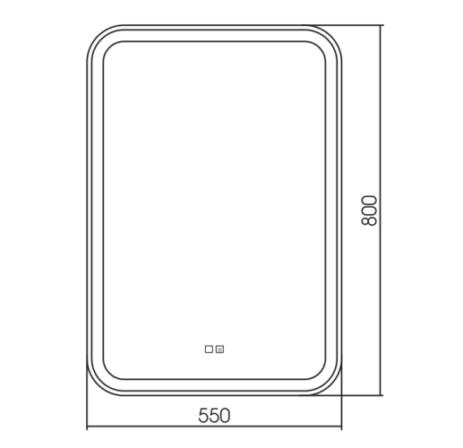 Malta 550х800 - 2 (подогрев, сенсорный выключатель) зеркало