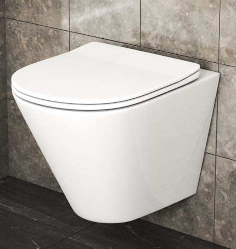 Унитаз подвесной безободковый Bauedge Nimb BK0001, белый