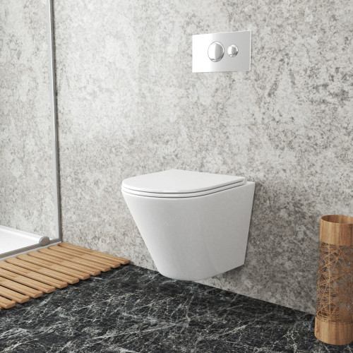 Унитаз подвесной безободковый Bauedge Nimb BK0001, белый