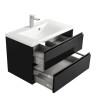 Тумба под раковину AQUATON Римини 80 подвесная, черный глянец (1A226701RN950)