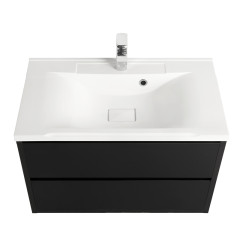 Тумба под раковину AQUATON Римини 80 подвесная, черный глянец (1A226701RN950)