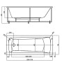 Ванна акриловая AZARIO ENRICA прямоугольная 150*70 см (AV.0030150)