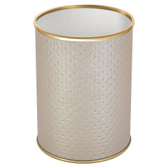 Ведро для мусора 3л открытое Geralis M-PLG-B PUNTO бежевое, кант золото