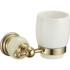 Стакан керамический с настенным держателем S-05758B Savol золото