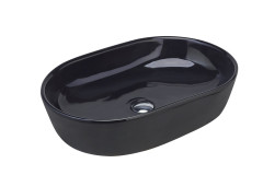 Раковина beWash Bogen на столешницу без отверстия под смеситель цвет черный глянец размер 600 мм 88601006