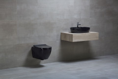 Раковина beWash Bogen на столешницу без отверстия под смеситель цвет черный глянец размер 600 мм 88601006