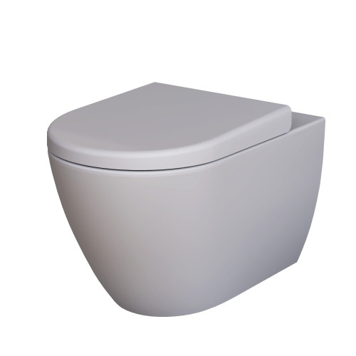 Унитаз Queen 113T20301R (570*360*400) СЕРЫЙ МАТОВЫЙ подвесной БЕЗОБОДКОВЫЙ