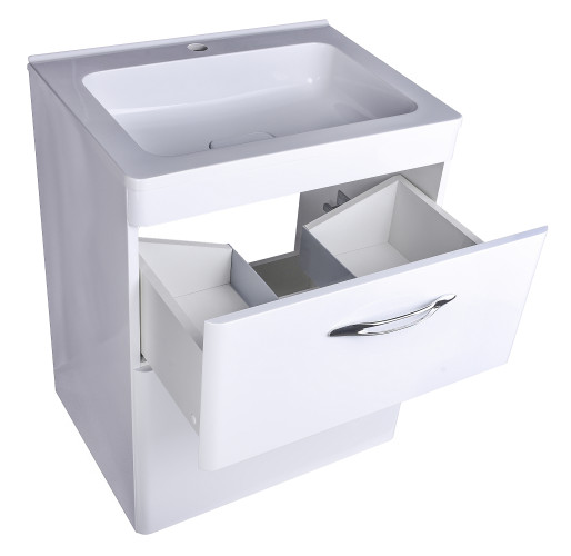 Тумба напольная Style Line Каре 60 (2 ящ.) Люкс белая, PLUS