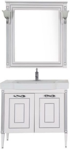 Мебель для ванной Aquanet Паола 90 белый/серебро (керамика)