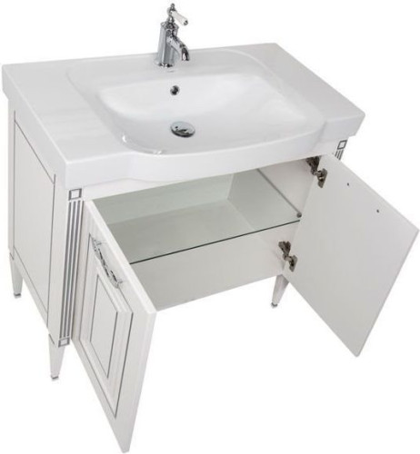 Мебель для ванной Aquanet Паола 90 белый/серебро (керамика)