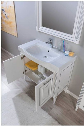 Мебель для ванной Aquanet Паола 90 белый/серебро (керамика)