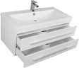 Тумба с раковиной Aquanet Нота 100 белый (подвесная, 2 ящика)
