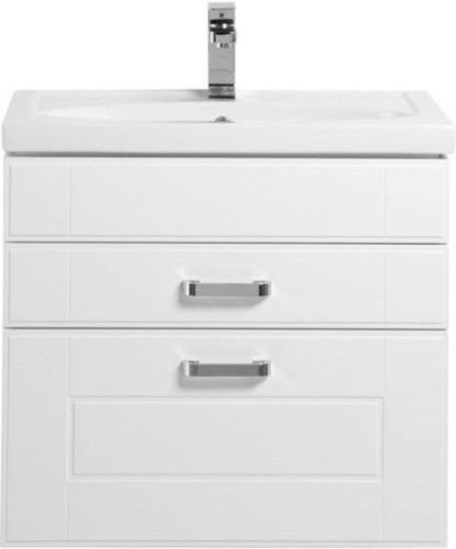 Тумба с раковиной Aquanet Рондо 70 белый (2 ящика)