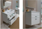 Тумба с раковиной Aquanet Рондо 70 белый (2 ящика)