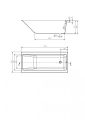Ванна прямоугольная Cersanit CREA 170x75 белый