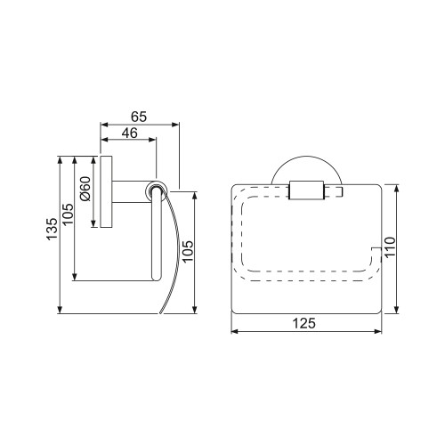 Держатель туалетной бумаги Jaquar Подвесной, Хром (ACNCHR1153N)