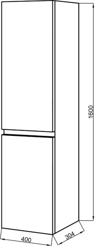 Пенал в ванную Ceruttispa Романья grey подвесной правый