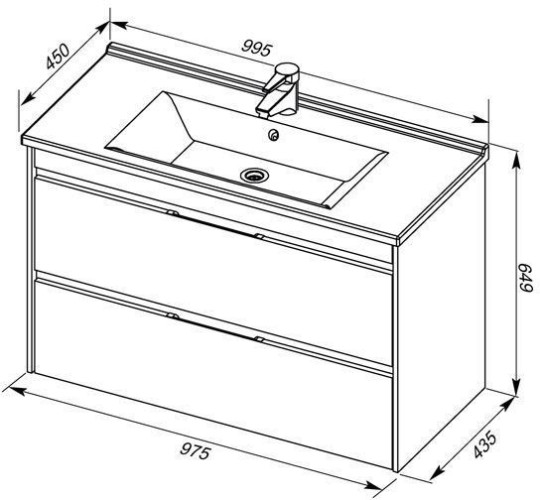 Тумба под раковину Aquanet Тулон 100 белый