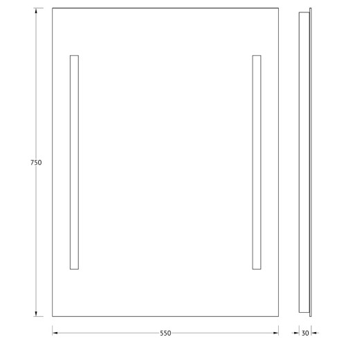Зеркало настенное c 2-мя встроенными LUM-светильниками Lumline EVOFORM 55х75 см, BY 2014