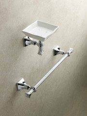 Stil Haus Prisma, настенная керамическая мыльница, цвет золото - белая керамика