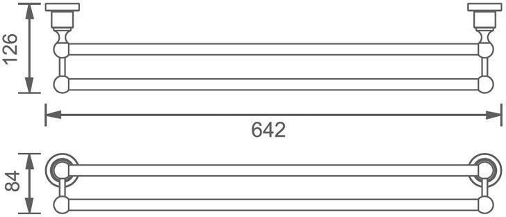 Держатель для полотенец Aquanet 3824D (60 см, двойной)