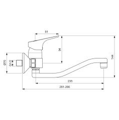 BA373AA NEXT Смеситель для кухонной мойки, монтаж на стандартных эксцентриках