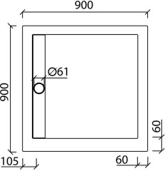 Душевой поддон Aquanet Stone Lite GB900S + SY-D06 90x90