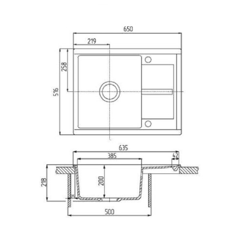 Кухонная мойка AQUATON Делия 65, цвет жемчуг (1A718632DE240)