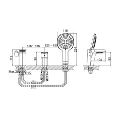 Смеситель на борт ванны D&amp;K Berlin DA1434215, черный