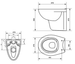 Унитаз подвесной LAUTA 270х470х365 быстросъемное сиденьем с микролифтом, белый (47302100005)