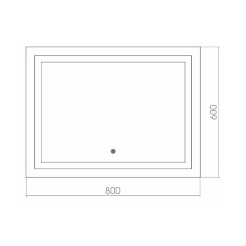 Зеркало AZARIO Ливия 800х600, LED-подсветка с диммером, сенсорный выключатель (ФР-00000942)