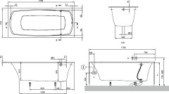 Ванна квариловая Villeroy&amp;Boch My Art Duo 170х75, с ножками