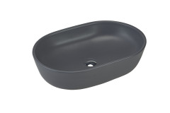 Раковина beWash Bogen на столешницу без отверстия под смеситель антрацит размер 600 мм 88601080