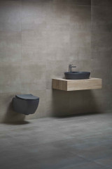 Раковина beWash Bogen на столешницу без отверстия под смеситель антрацит размер 600 мм 88601080