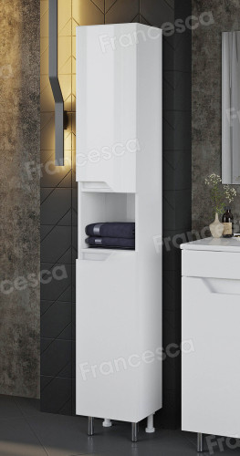 Шкаф-пенал Венеция Неаполь 35 напольный, белый глянец