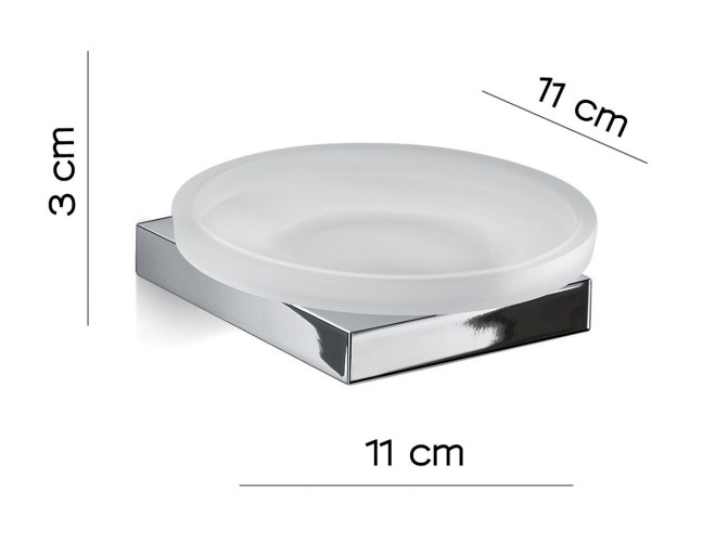 Gedy Lanzarote, настенная стеклянная мыльница, цвет хром