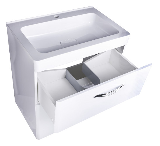 Тумба напольная Style Line Каре 70 (2 ящ.) Люкс белая, PLUS