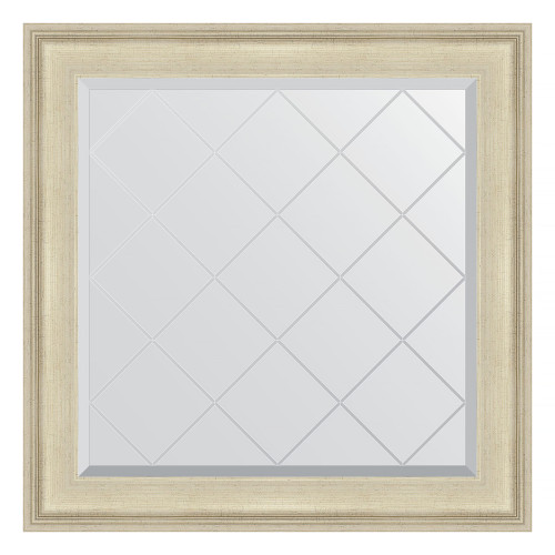 Зеркало настенное с гравировкой EVOFORM в багетной раме травленое серебро, 88х88 см, BY 4327