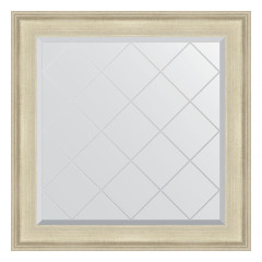 Зеркало настенное с гравировкой EVOFORM в багетной раме травленое серебро, 88х88 см, BY 4327