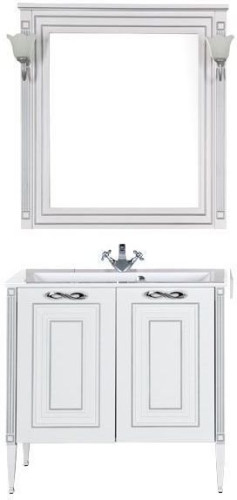 Мебель для ванной Aquanet Паола 90 белый/серебро (литьевой мрамор)