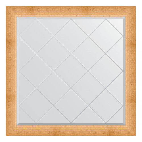 Зеркало настенное с гравировкой EVOFORM в багетной раме травленое золото, 106х106 см, BY 4527