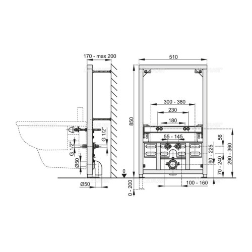 Монтажная рама для биде Alcadrain