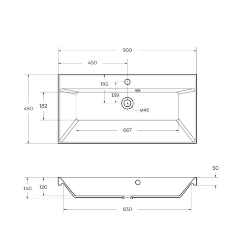 База под раковину подвесная BelBagno VITTORIA-900-2C-SO-BL-P Bianco Lucido