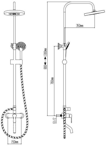 Душевая стойка Boch Mann ECO Black BM8825