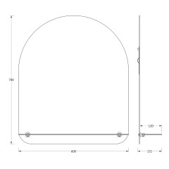 Зеркало настенное с полочкой Optima EVOFORM 60х70 см, BY 0512